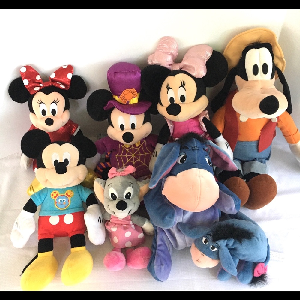Disney 8-pc Bundle Plush Stuffed Toys 21"- 7"